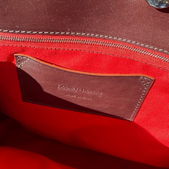 Dooney & Bourke Alto Large Tassel Bag Brown Italian Leather Vintage (Large Tote) - Picture 13 of 16